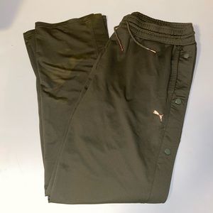 Green Puma Button Up Sweatpants